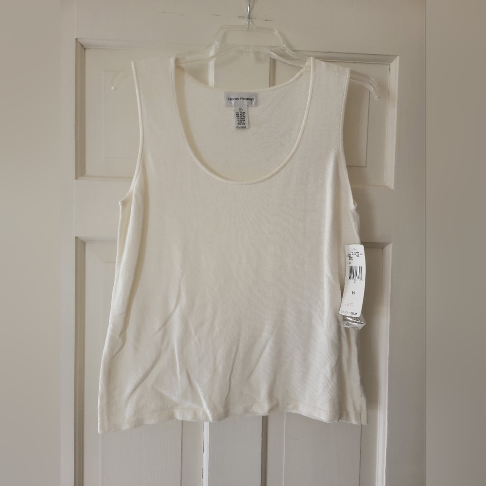 Rena Rowan Off-White Tank Top Size Medium NWT